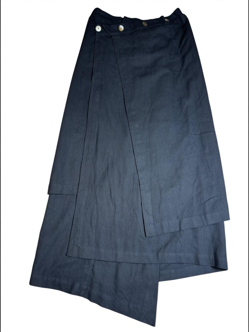 Kaliyana Layered Wrap Linen Blend Black Maxi Skirt Size L - Picture 2 of 8